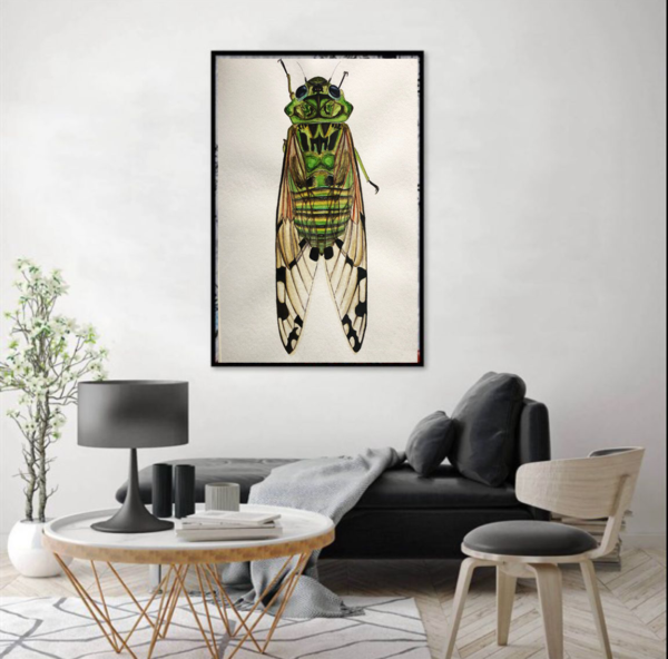 CICADA 35 X 50 WATERCOLOR PAINTING