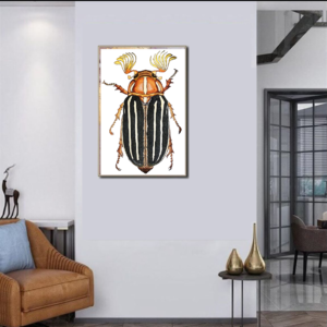 TEN-LINED JUNE BEETLE 35 X 50 WATERCOLOR PAINTING