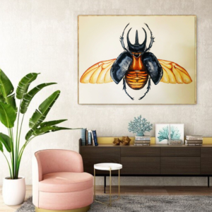 ATLAS BEETLE 35 X 50 WATERCOLOR PAINTING