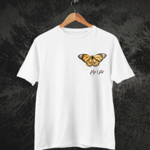 WHİTE PRINT T-SHIRT "BUTTERFLY"
